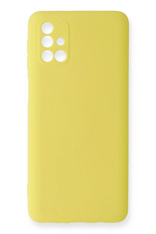 Samsung Galaxy M31S Kılıf Nano içi Kadife Silikon - Sarı - Image 1