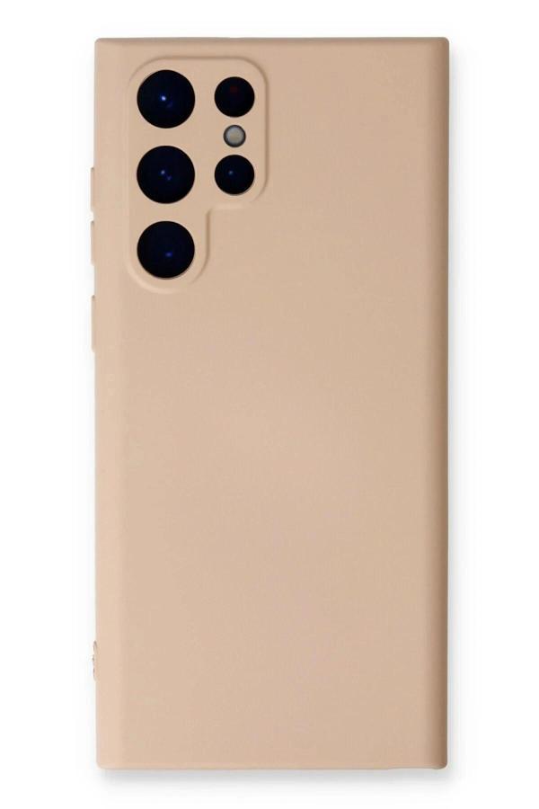 Samsung Galaxy S22 Ultra Kılıf Nano içi Kadife Silikon - Pudra - Image 1