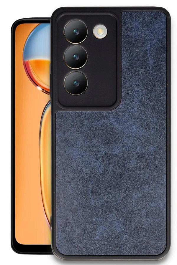 Vivo V30 Lite 4G Kılıf Aras Deri Kapak - Lacivert - Image 1