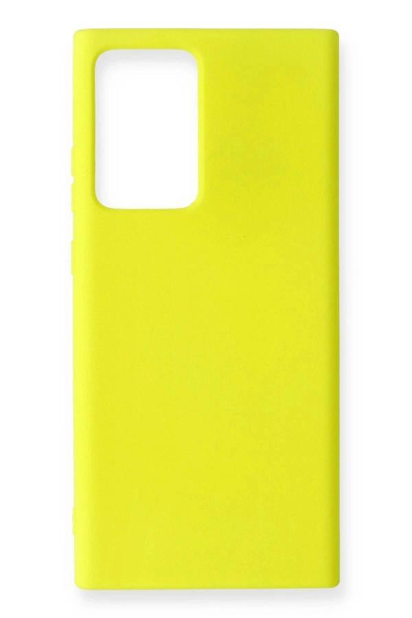 Samsung Galaxy Note 20 Ultra Kılıf Nano içi Kadife Silikon - Sarı - Image 1
