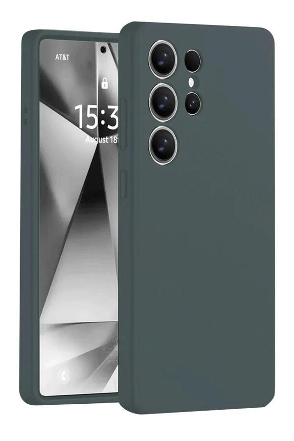 Samsung Galaxy S25 Ultra Kılıf Nano içi Kadife Silikon - Koyu Yeşil - Image 1