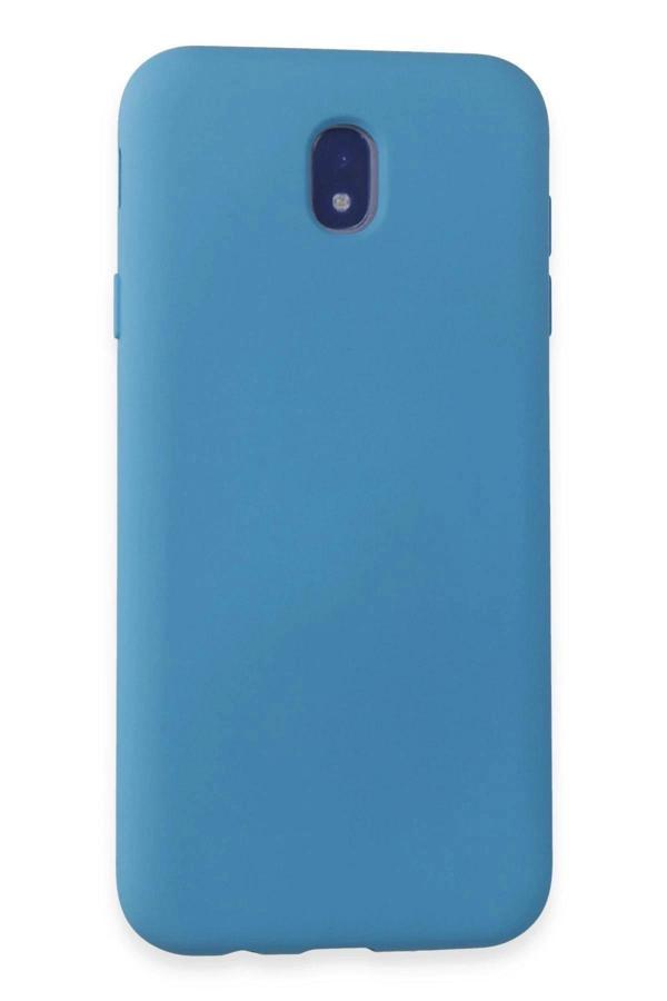 Samsung Galaxy J7 Pro / J730 Kılıf Nano içi Kadife Silikon - Mavi - Image 1