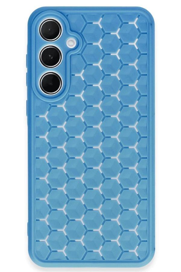 Samsung Galaxy A35 5G Kılıf Petek Silikon Kapak - Mavi - Image 1