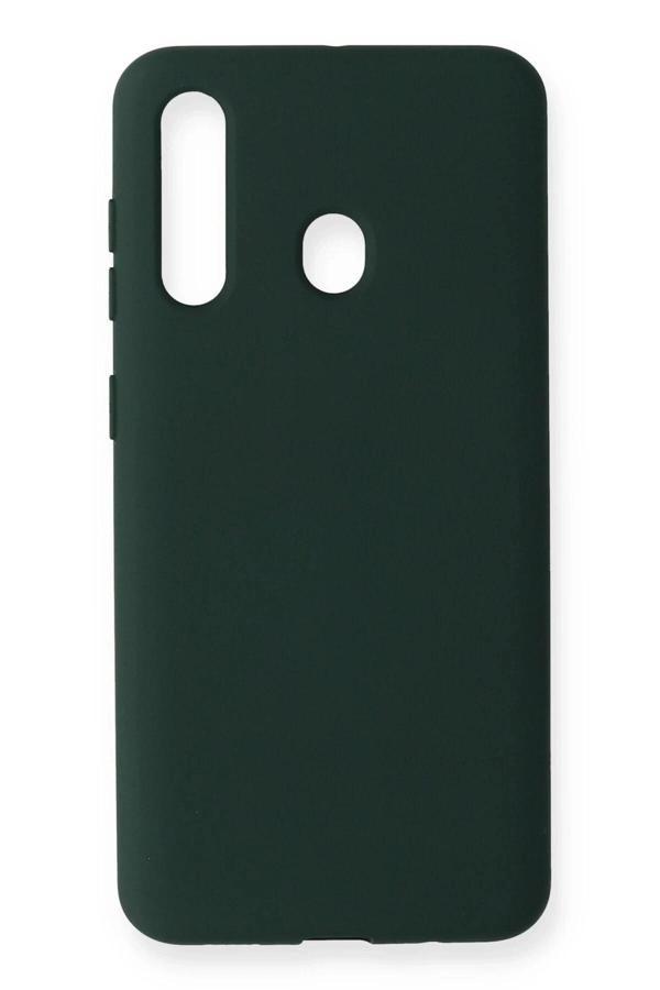 Samsung Galaxy M40 Kılıf Nano içi Kadife Silikon - Koyu Yeşil - Image 1