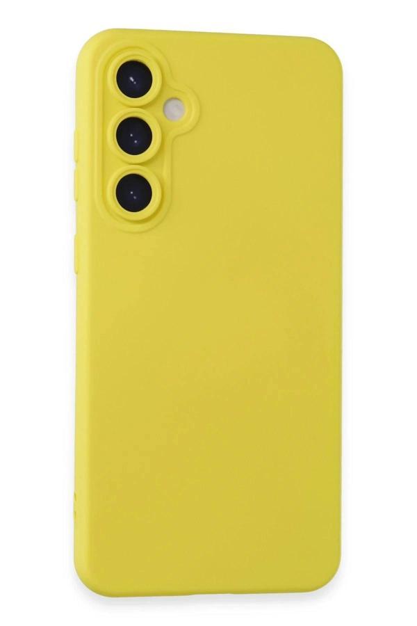 Samsung Galaxy S24 Kılıf Nano içi Kadife Silikon - Sarı - Image 1