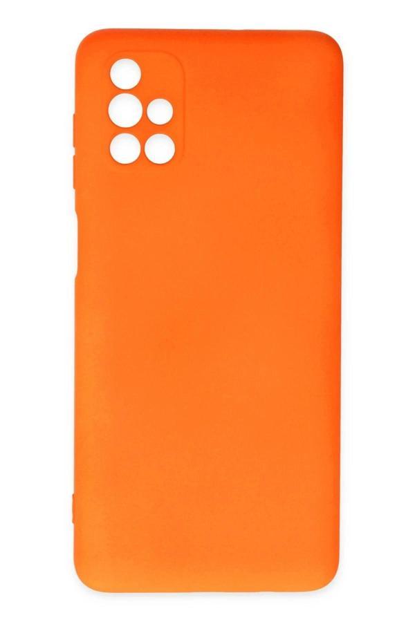 Samsung Galaxy M51 Kılıf Nano içi Kadife Silikon - Turuncu - Image 1
