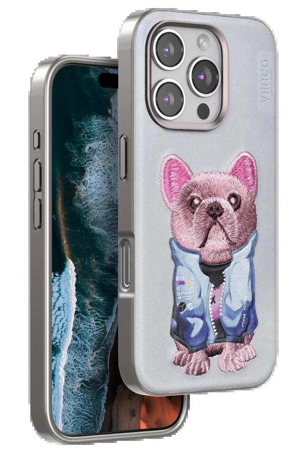 Venco iPhone 16 Pro Cute Desenli Kapak - Kahverengi - Image 1