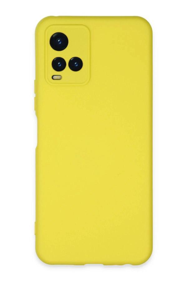 Vivo Y21S Kılıf Nano içi Kadife Silikon - Sarı - Image 1