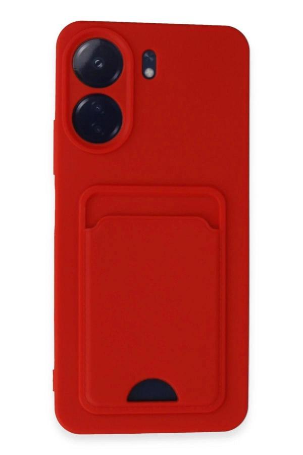 Xiaomi Redmi 13C Kılıf Kelvin Kartvizitli Silikon - Kırmızı - Image 1