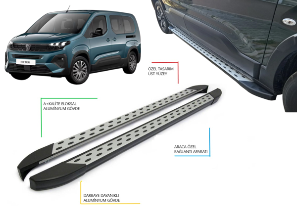 RIFTER ARACA ÖZEL NOKTALI YAN BASAMAK 2019 2020 2021 2022 2023 2024 2025 2026 2027 - Image 1