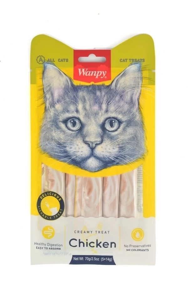 Wanpy Tavuklu Sıvı Kedi Ödül Maması 5x14 Gr - Image 1