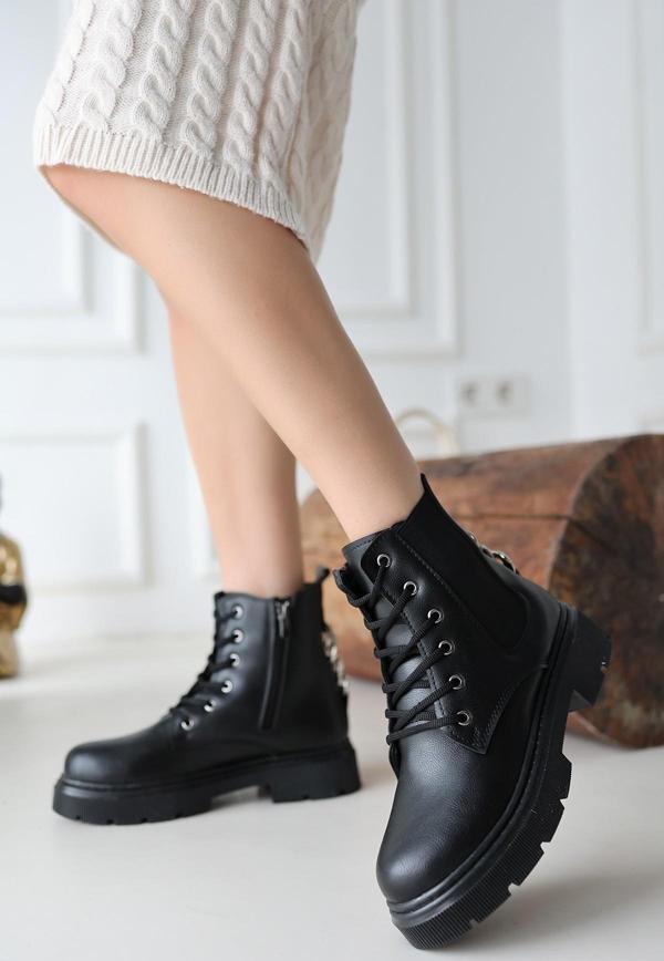 Siyah Cilt Bağcıklı Bot - Image 1