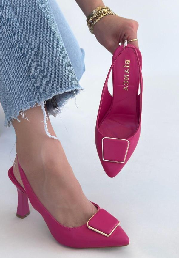 Fuşya Cilt Topuklu Ayakkabı - Image 1
