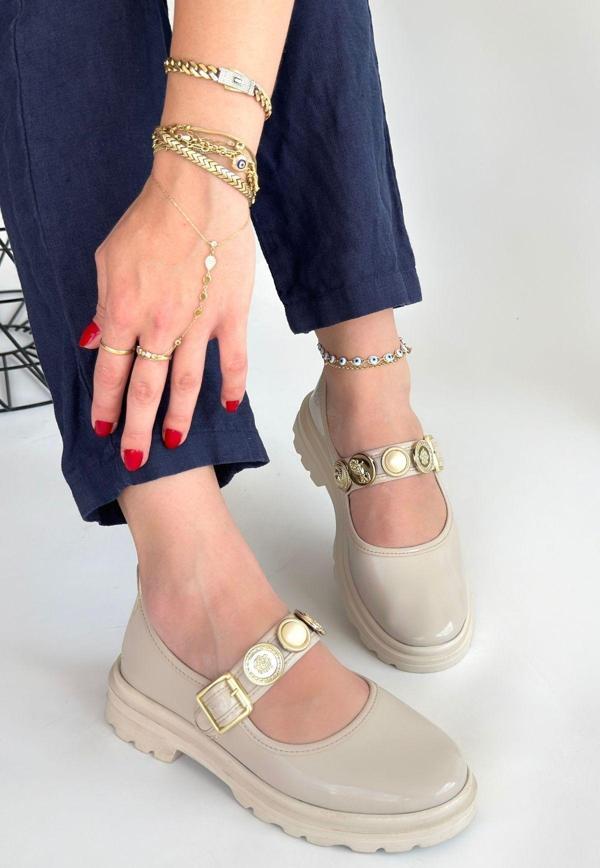 Bej Rugan Oxford Ayakkabı - Image 1