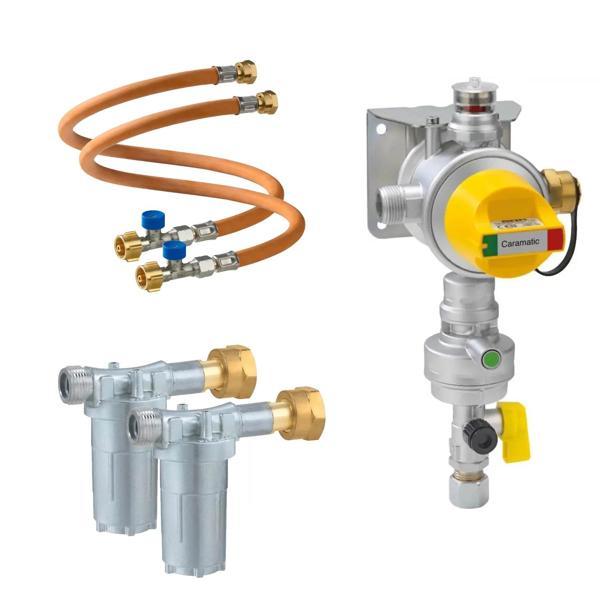 GOK Caramatic Drive Two 30Mbar 2li Dikey + Filtre + Hortum Gaz Dedantör Seti - Image 1