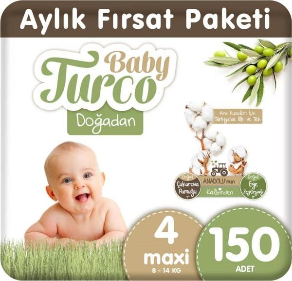 Baby Turco Doğadan 4 Numara Maxi 150 Adet 8-14 Kg - Image 1