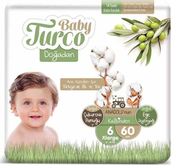Baby Turco Doğadan 6 Numara Xlarge 60 Adet - Image 1