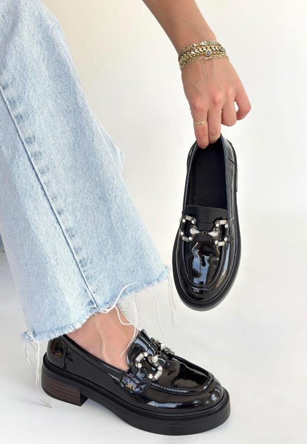 Siyah Rugan Oxford Ayakkabı - Image 1