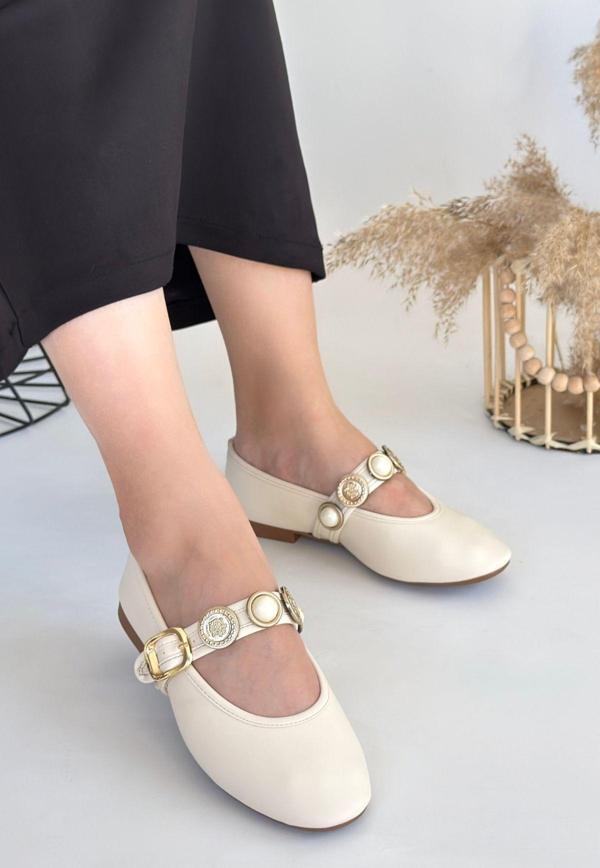 Bej Cilt Babet Ayakkabı - Image 1