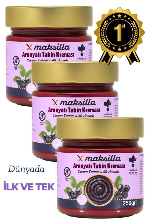 Maksilla Aronyalı Tahin Kreması Gurme 3’Lü Paket (250 G X 3) - Antioksidan & Protein Kaynağı - Image 1