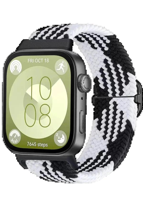 Huawei Fit 4 Star Kordon - Siyah-Beyaz-(5796) - Image 1