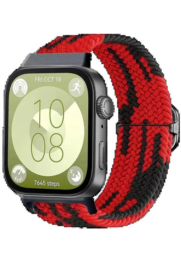 Huawei Fit 4 Star Kordon - Kırmızı-Siyah-(5796) - Image 1