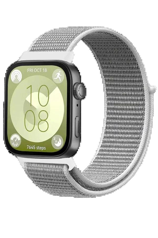 Huawei Fit 4 Hasırlı Cırtcırtlı Kordon - Beyaz-(5796) - Image 1