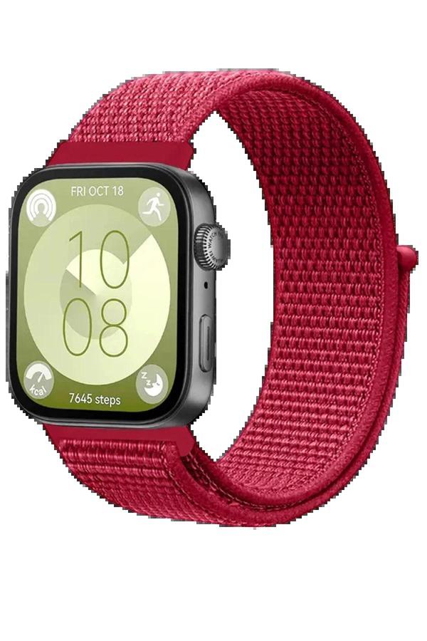 Huawei Fit 4 Hasırlı Cırtcırtlı Kordon - Kırmızı-(5796) - Image 1