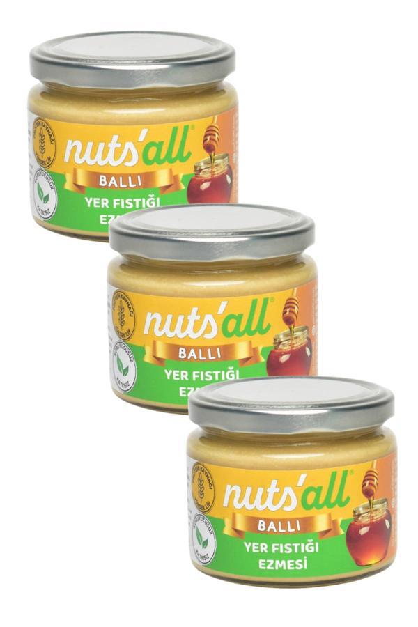 Nuts'All Ballı Fıstık Ezmesi 3'Lü Paket (280 G X 3) - Tatlı Kaşık Keyfi - Image 1