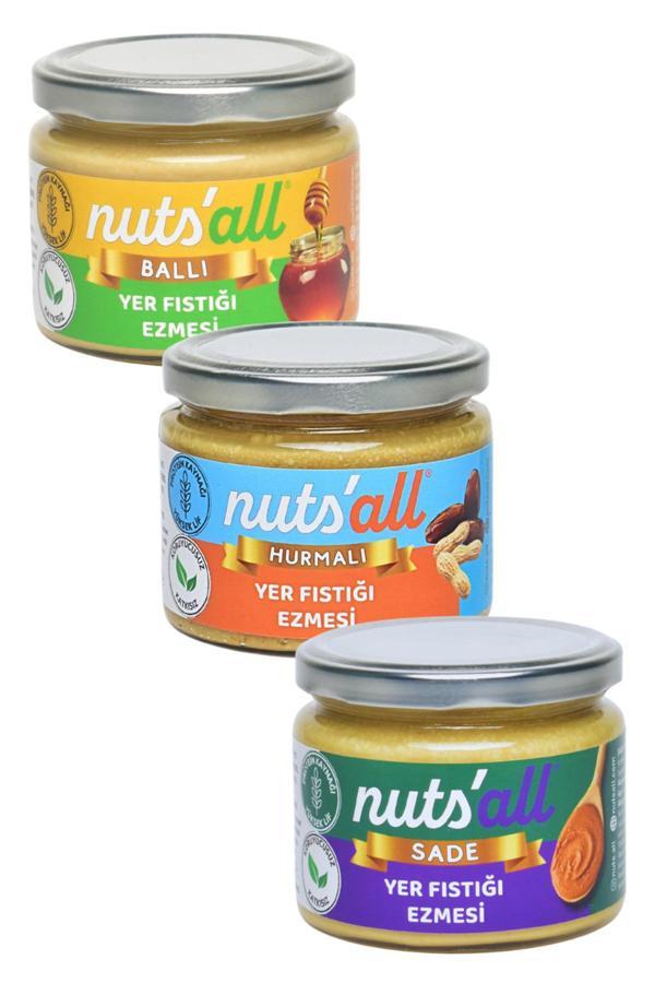 Nuts'All Sade - Ballı - Hurmalı Fıstık Ezmesi 280 G X 3 Adet - Image 1
