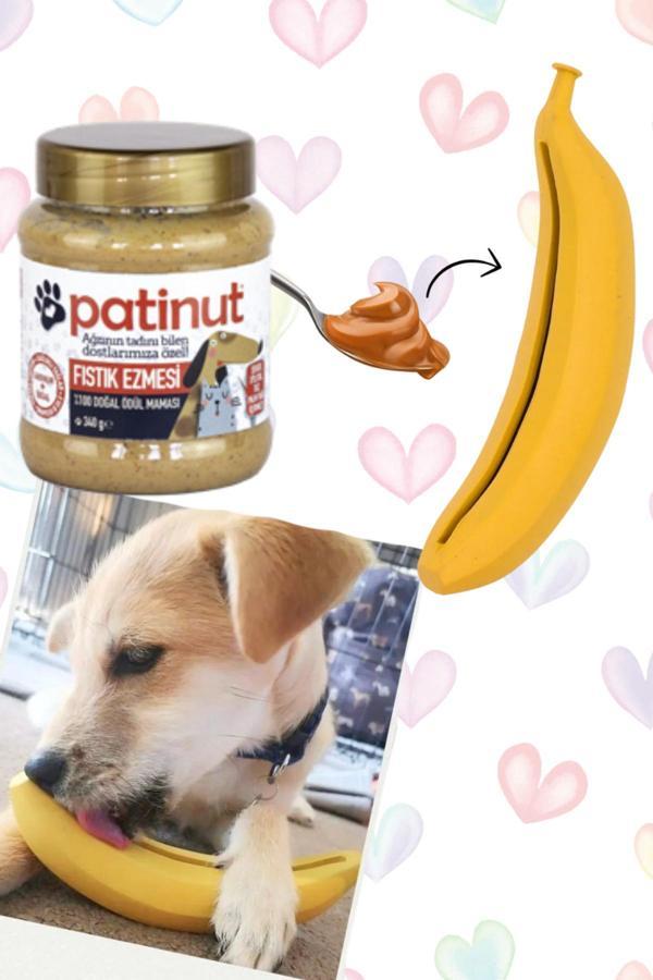Patinut Ödül Maması - Fıstık Ezmeli - 340 Gr + Kauçuk Muz Köpek Oyuncağı - Image 1