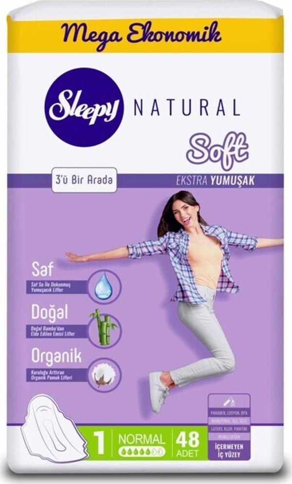 Sleepy Natural Soft Ekstra Yumuşak Normal  48 Ped - Image 1