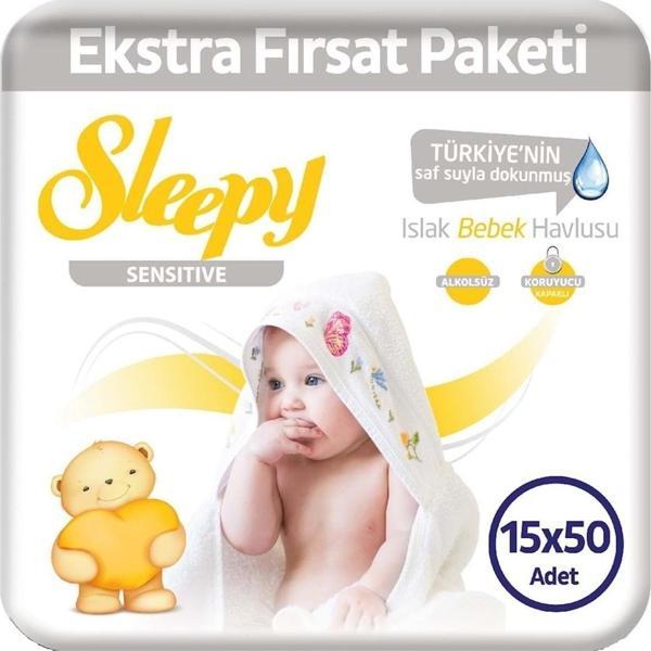 Sleepy Sensitive Islak Havlu 15x50 Li 750 Yaprak - Image 1