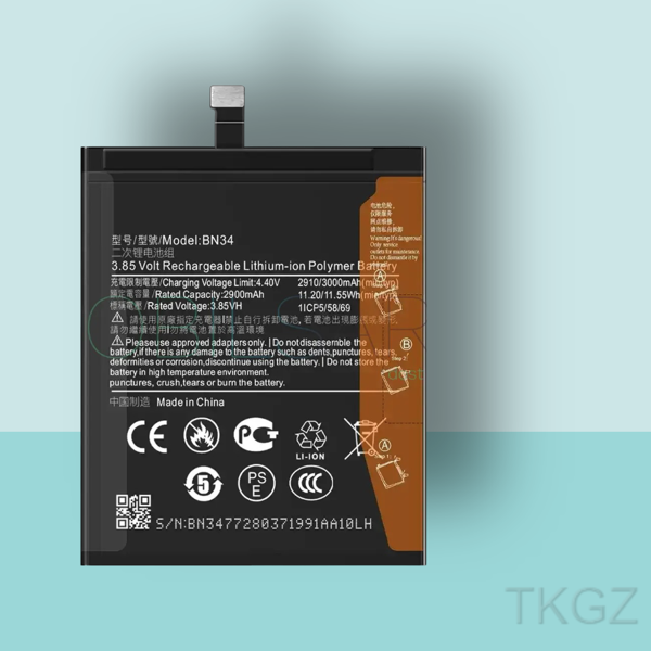 Tkgz - Xiaomi REDMİ 5A - BN34 - Batarya Pil Orijinal Sıfır - Image 1