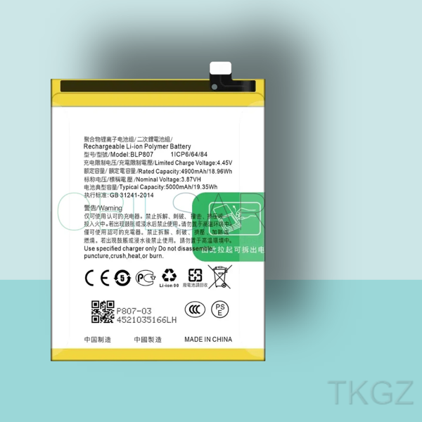 Tkgz - OPPO REALME 7 - BLP-807 - Batarya Pil Orijinal Sıfır - Image 1