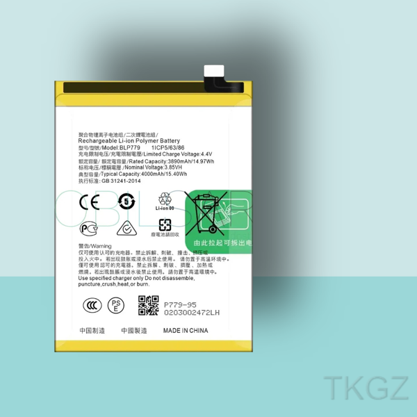 Tkgz - OPPO A93 -4G- BLP-779 - Batarya Pil Orijinal Sıfır - Image 1