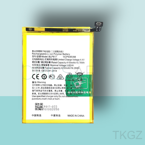 Tkgz - OPPO A15 - BLP-817 - Batarya Pil Orijinal Sıfır - Image 1