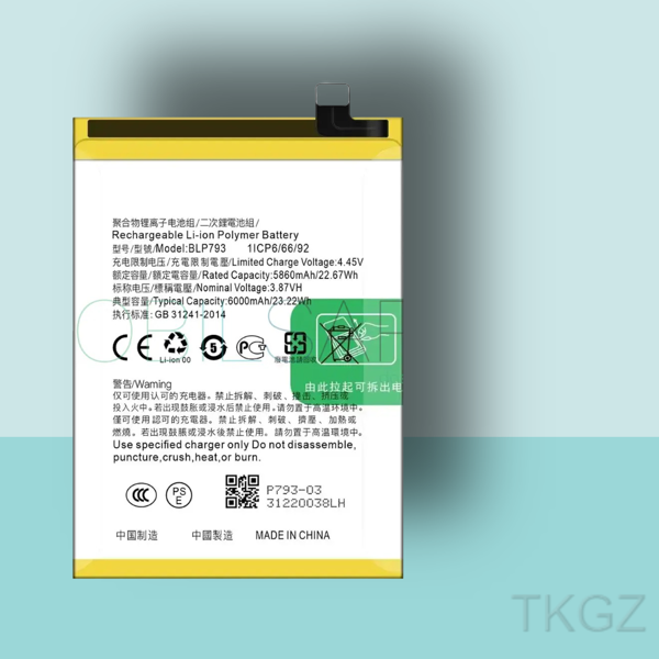 Tkgz - OPPO REALME C25S - BLP-793 - Batarya Pil Orijinal Sıfır - Image 1
