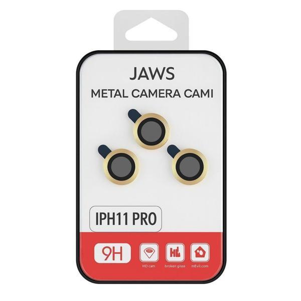 iPhone 11 Pro Uyumlu Kamera Lens Koruyucu – Gold Metal Çerçeveli (Gold) - Image 1