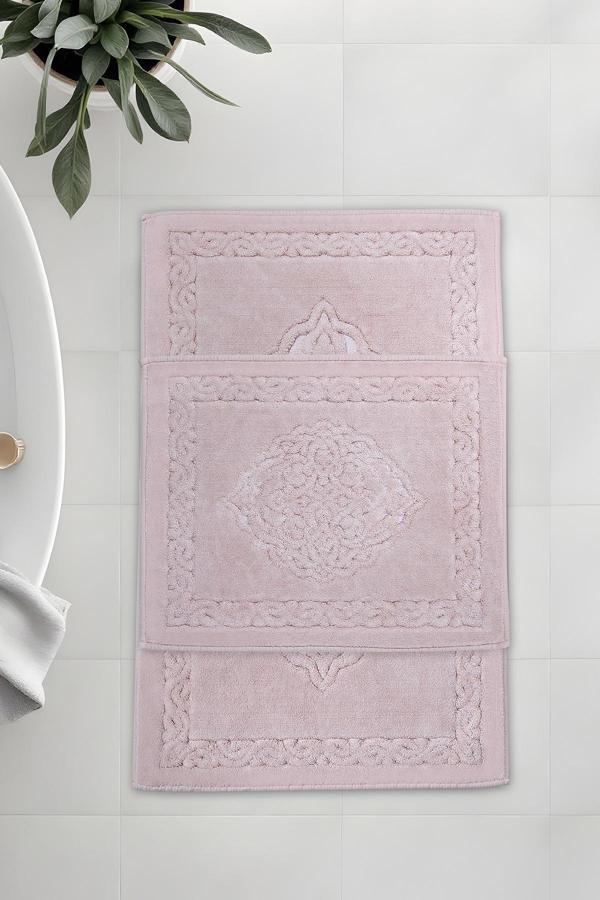 Banyo 2li Paspas Takımı Tuğra Pudra 60x100 - Image 1