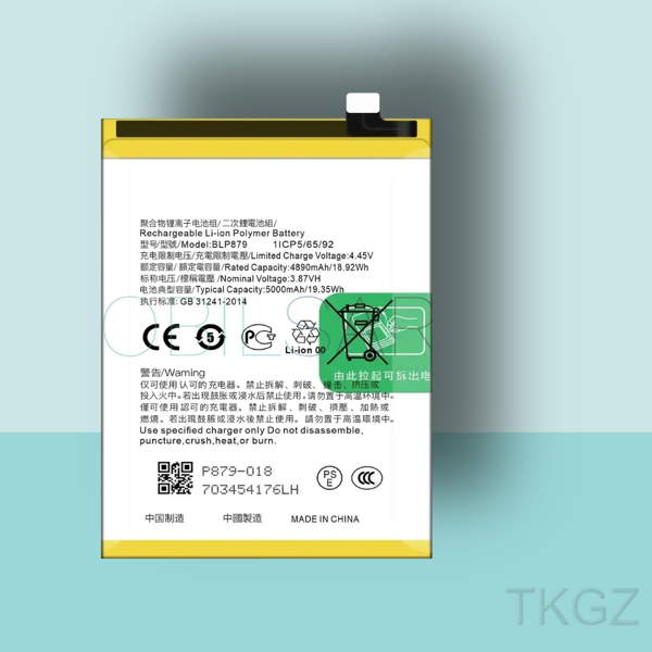 Tkgz - OPPO A96 - BLP-879 - Batarya Pil Orijinal Sıfır - Image 1