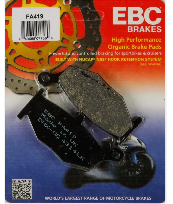 Ebc Fa419 2014-2020 Suzuki V-Strom DL1000 Uyumlu Arka Fren Balatası Organik Balata - Image 1