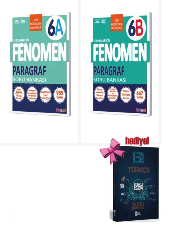 Fenomen 6. Sınıf Paragraf A + B Soru Bankası Seti + Türkçe Soru Hediyeli - Fenomen Yayıncılık - Image 1