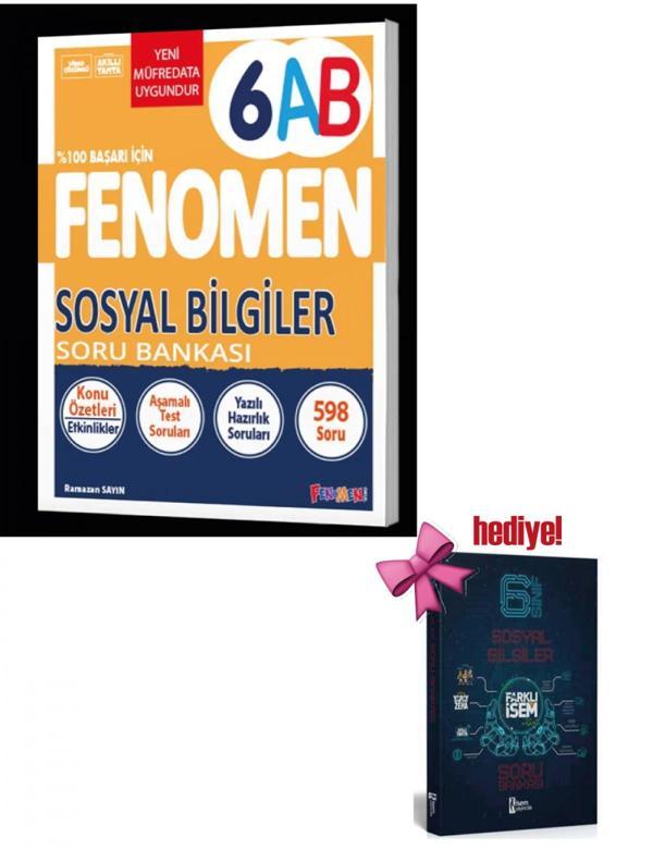 Fenomen 6. Sınıf Sosyal Bilgiler A ve B Soru Bankası + Sosyal Bilgiler Soru Hediyeli - Bi bigelio - Image 1