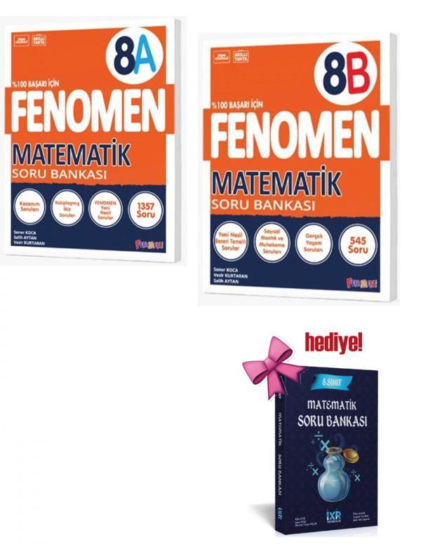 Fenomen 8. Sınıf Matematik A + B Soru Bankası Seti + Matematik Soru Hediyeli - Bi bigelio - Image 1