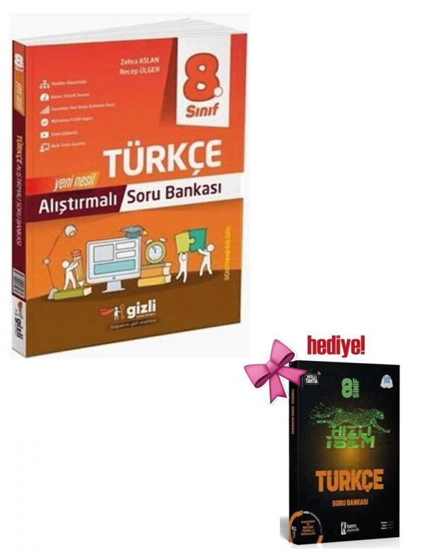 Gizli 8. Sınıf LGS Türkçe Alıştırmalı Soru Bankası + Türkçe Soru Hediyeli - Gizli Yayınları - Image 1