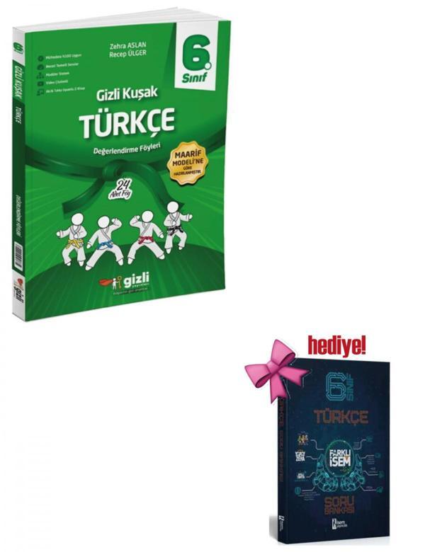 Gizli 6. Sınıf Türkçe Gizli Kuşak Değerlendirme Föyleri + Türkçe Soru Hediyeli - Gizli Yayınları - Image 1