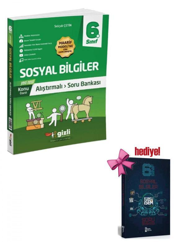 Gizli 6. Sınıf Sosyal Bilgiler Alıştırmalı Soru Bankası + Sosyal Bilgiler Soru Hediyeli - Gizli Yayınları - Image 1