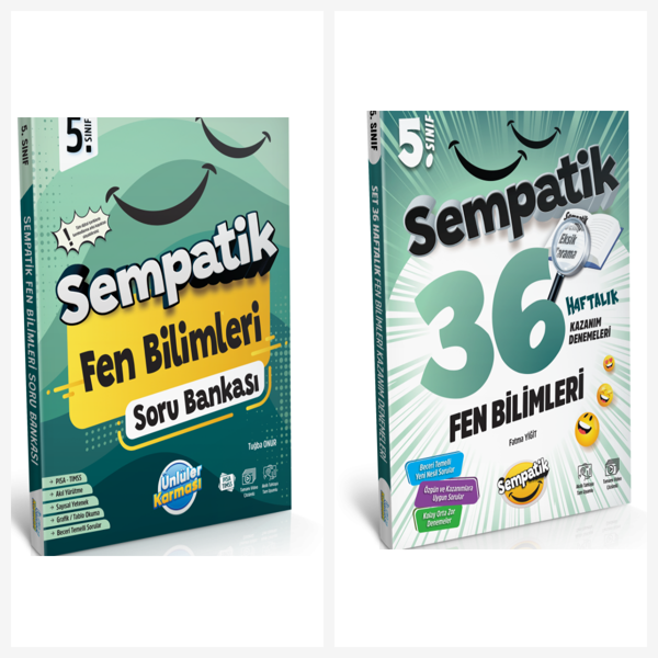 Ünlüler Karması 5. Sınıf Fen Bilimleri Soru Bankası ve Haftalık Deneme Seti 2 Kitap - Ünlüler Karması - Image 1