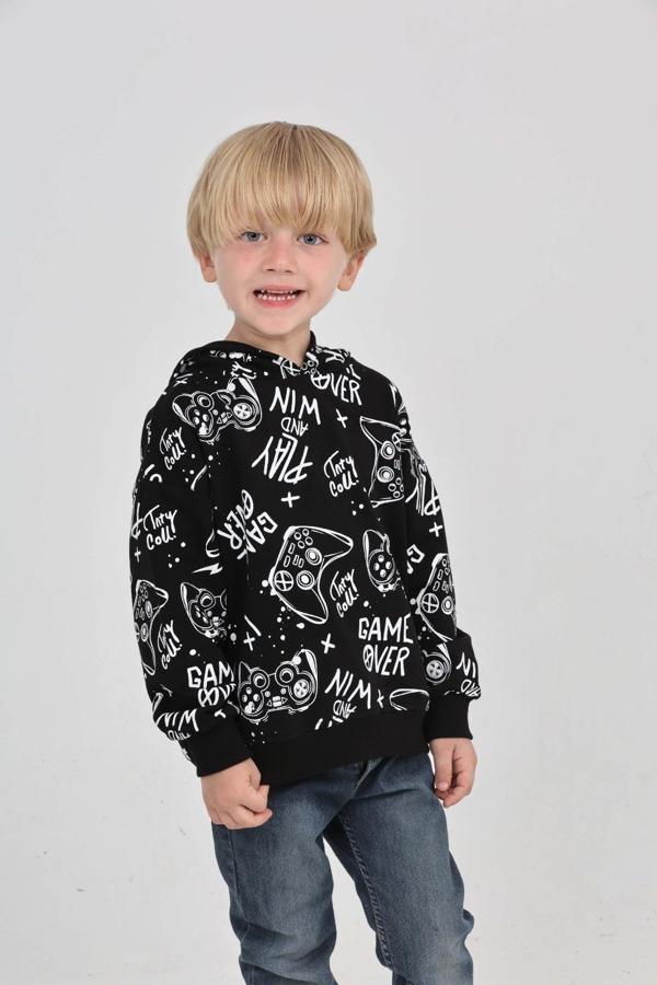 Toontoy Erkek Çocuk Oyun Baskılı Sweatshirt - Image 1